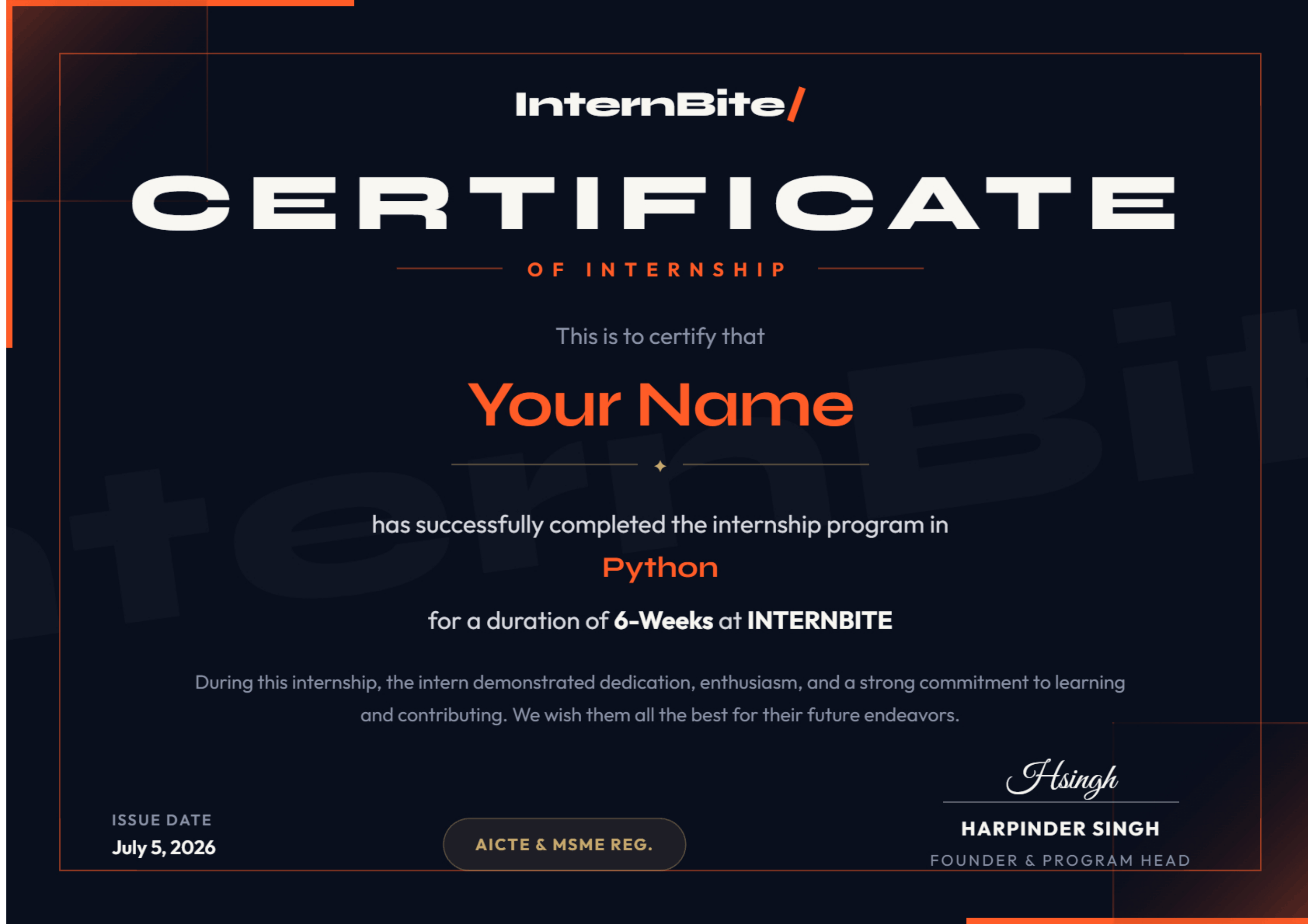 Standard Certificate